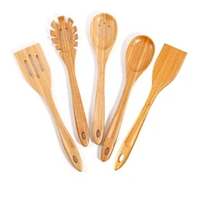 

Wooden Spoons For Cooking 5 Piece Organic Bamboo Utensil Set Kitchen Utensils Spatula Spoon dropshipping