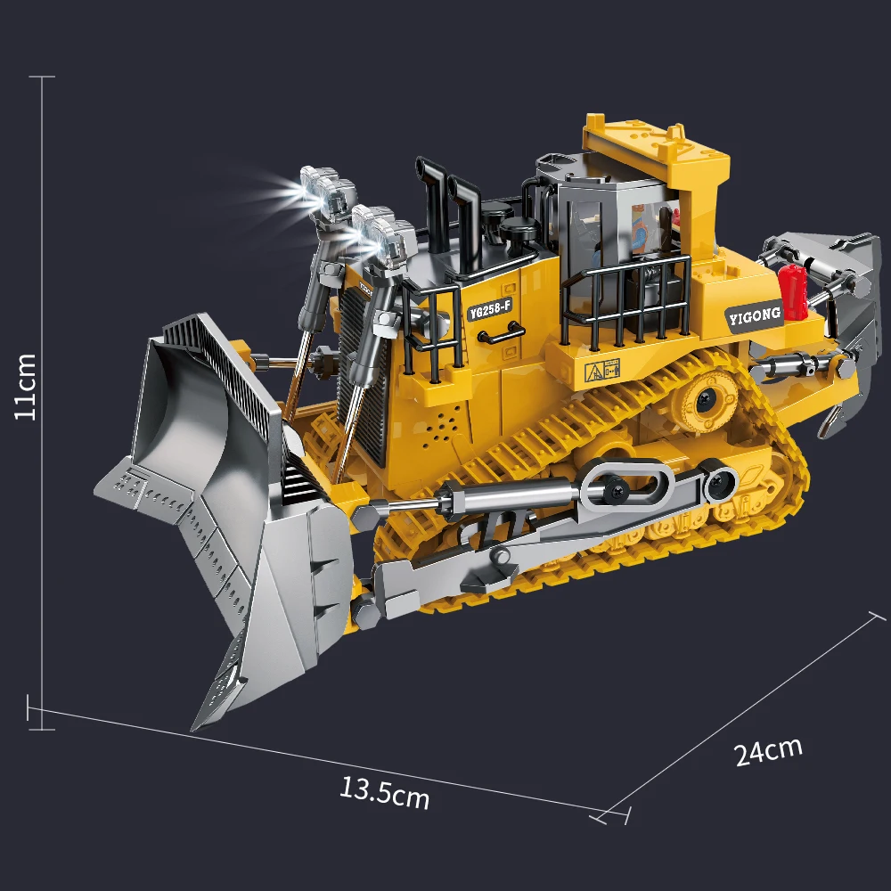 Camion télécommandé - Bulldozer Jaune 1/24