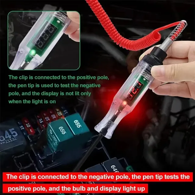 Car Truck Voltage Circuit Tester Auto 6V 24V Tools Car Diagnostic Probe Test Pen Light Bulb Electric Measuring Pen Tools 2