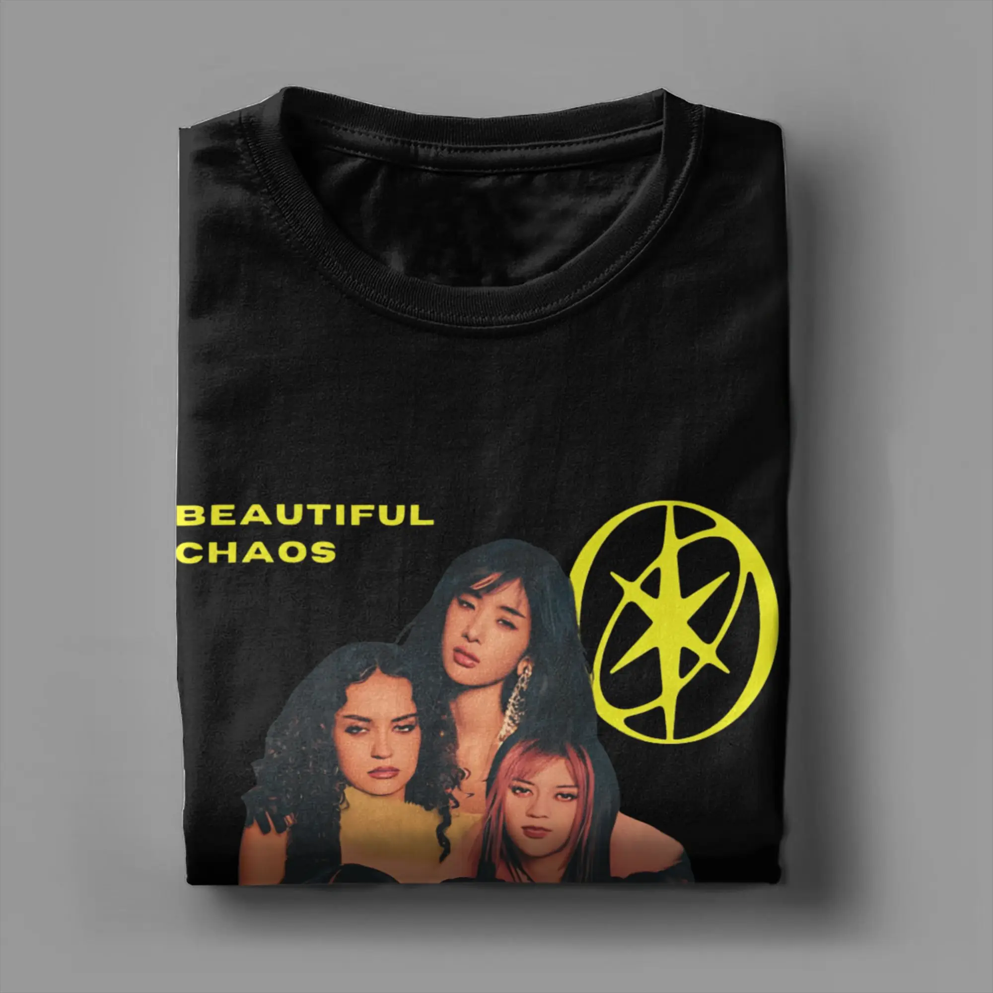 T-shirt Kpop Katseye Beautiful Chaos Tour - Manches Courtes, Jersey, Col En V - Unisexe, Style Décontracté - 5