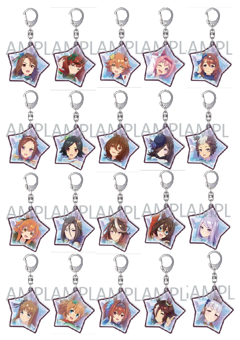 Anime Umamusume Pretty Derby Keychain Doll Gold Ship Rice Shower Tokai Teio Daiwa Scarlatto Acrilico Keyring Bag Ciondolo Per Regalo