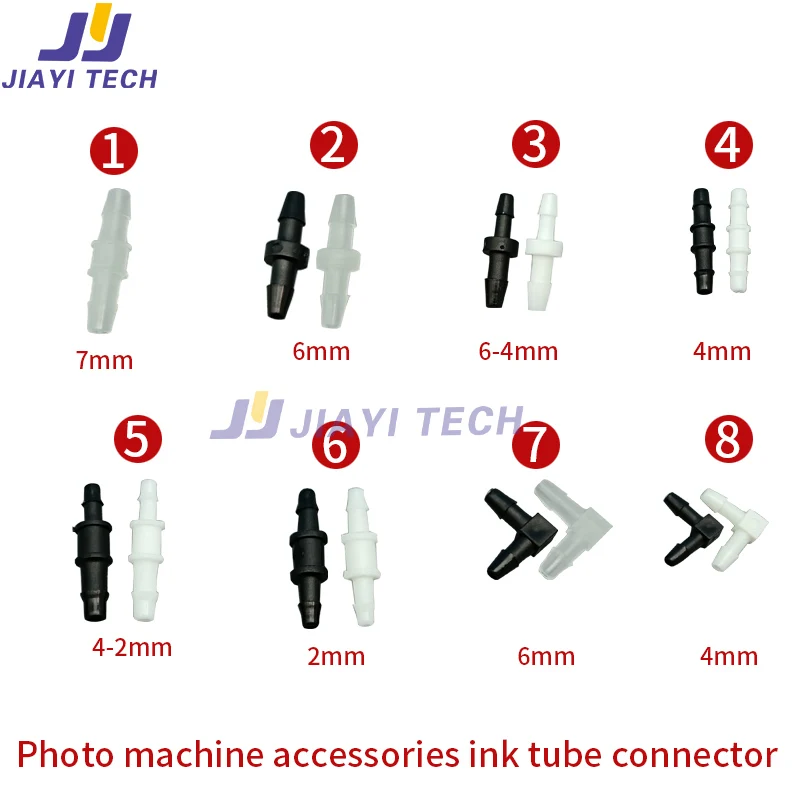 Direto l Forma Ink Tube Connector Eco Solvent uv Mangueira Joint Tubo de Conexão para Epson Xp600 Dx5 Dx7 Printer 20 Pcs por Pacote
