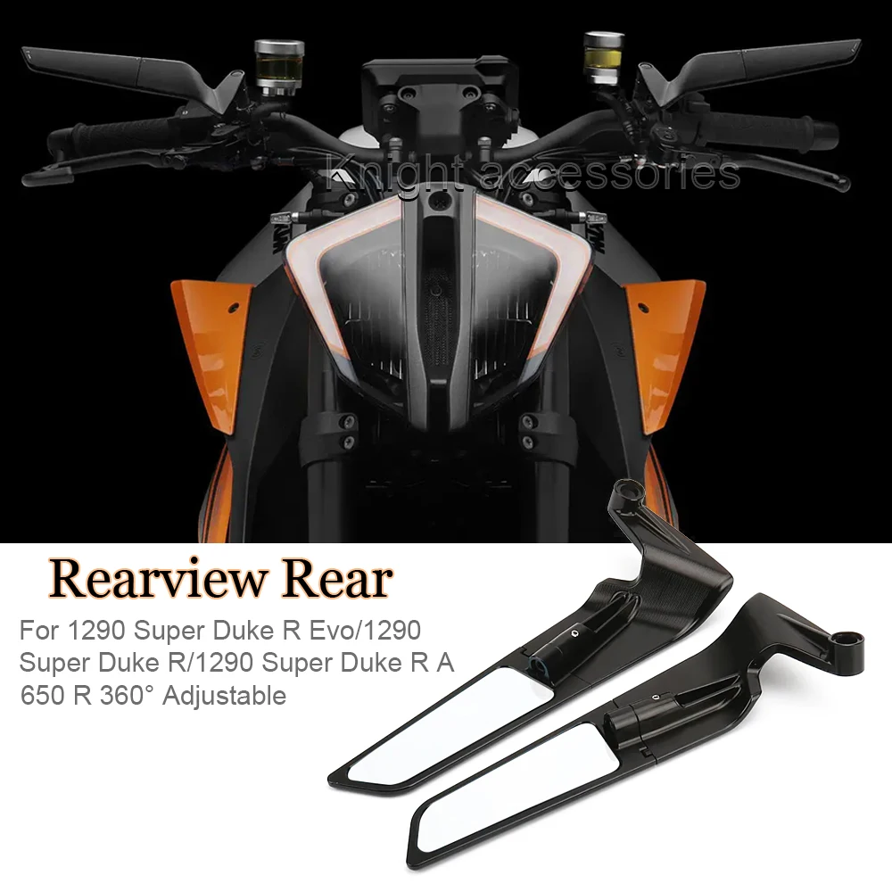 

Motorcycle Wing Mirrors For 1290 Super Duke R Evo/1290 Super Duke R/1290 Super Duke R A Adjustable Rotating Rearview Side Mirror