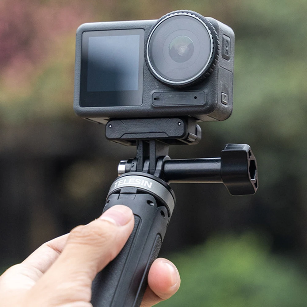 DJI 액션 3 용 셀프 스틱 베이스, 180 도 자유 회전, 액션 카메라 어댑터, 나사 포함 분리 방지 어댑터