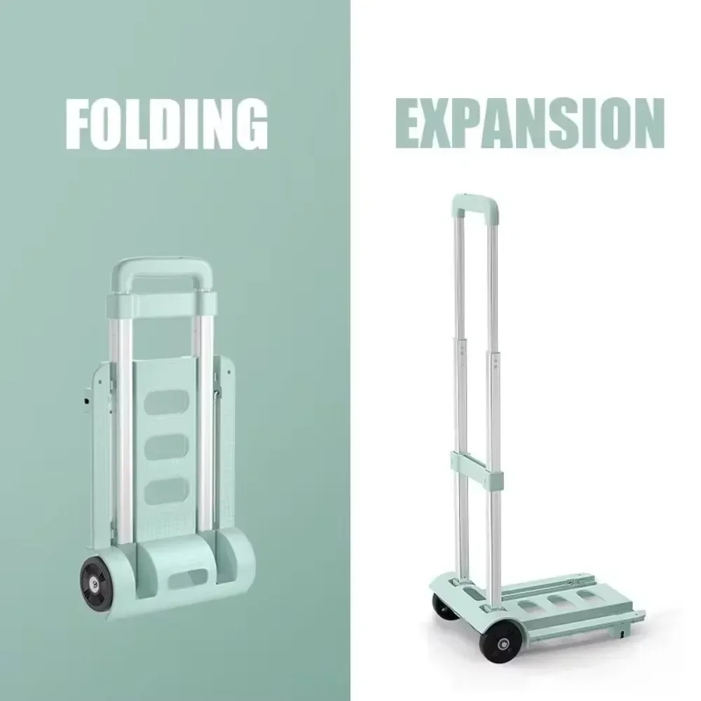 Luggage Hand Truck Household Folding Moving Trolley Portable Shopping Trailers Outdoor Express Utility Stair Climbing Trailer