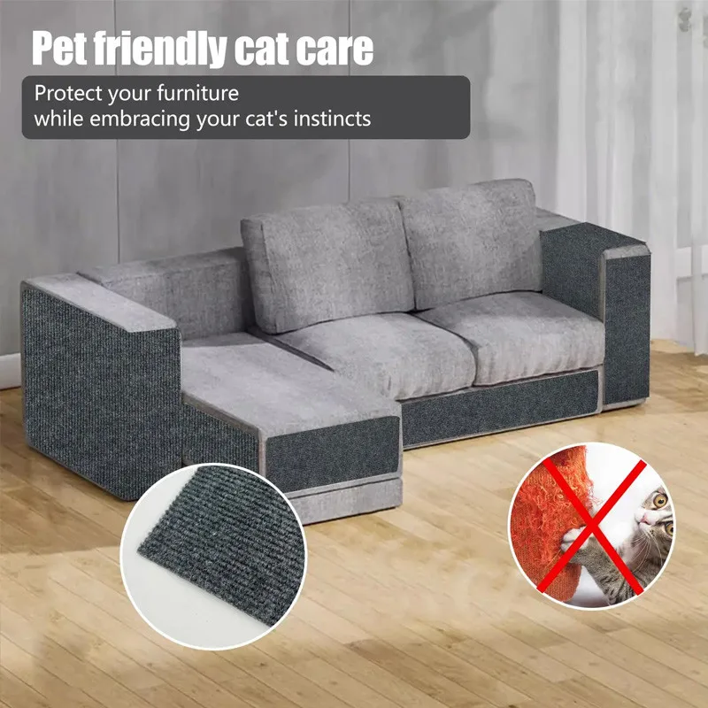 Cat Scratching Furniture Cat Scratcher Sofa Cat Crawling Mat Grinding Climbing Frame Sofa Protection Self-adhesive Carpet Cats Scratch Board Cats Toys