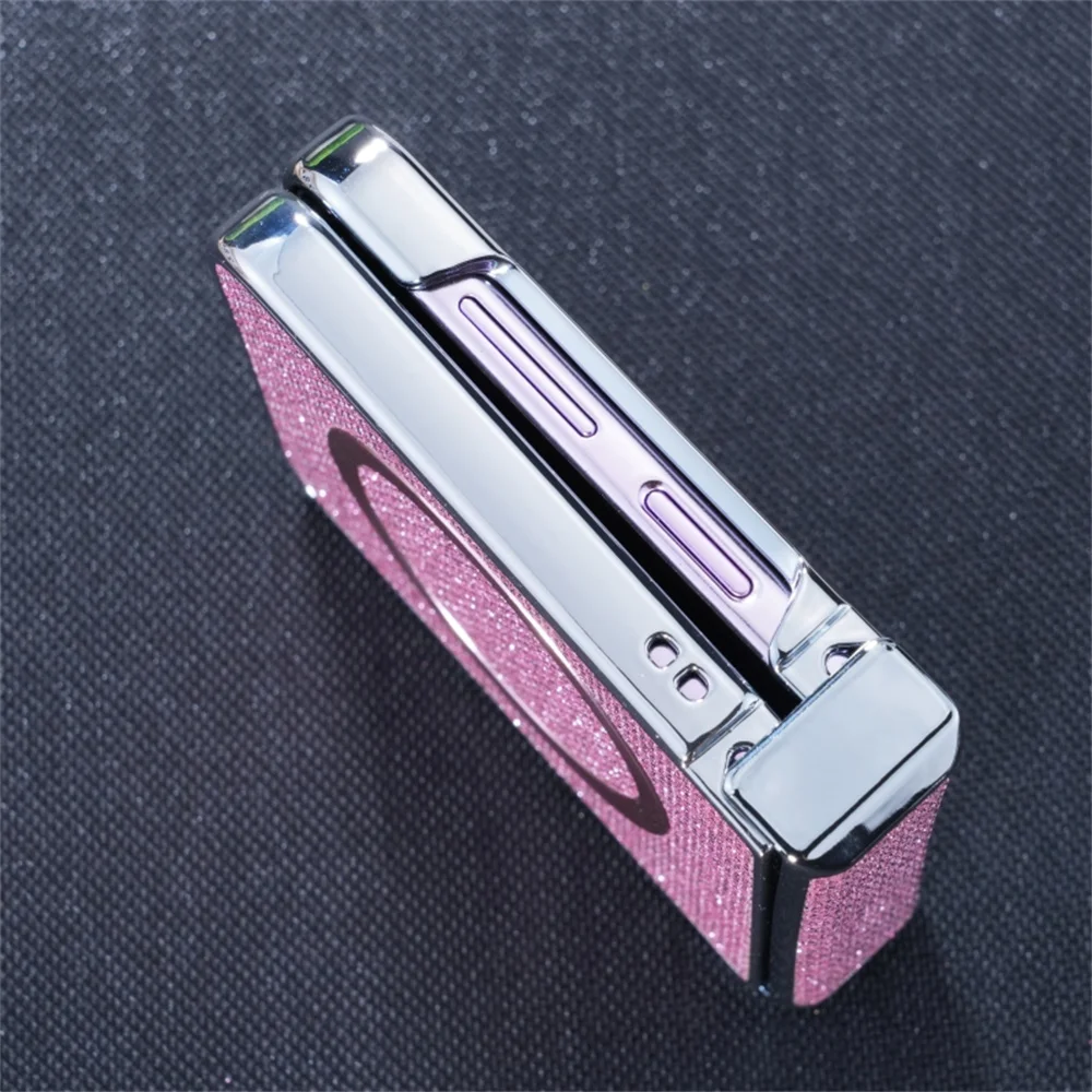 Luxury Glitter Magnetic Case with Wireless Charging Hinge Protection