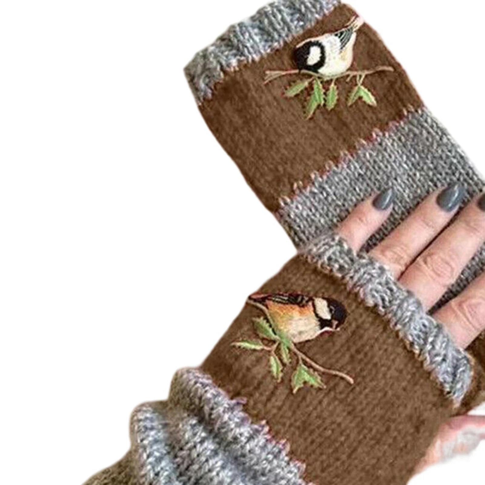 

Warm Stitching Embroidered Gloves Cold Weather Thermal Fleece Lined for Carpal Tunnel Rheumatiod