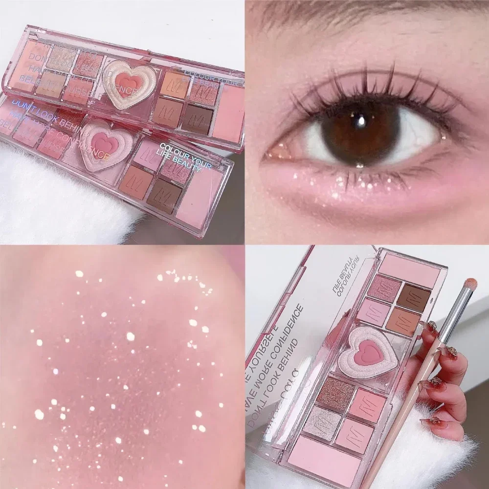 Eye shadow eye shadow plate 12 Colors Love highlighting eyeshadow blush palette professional multi-purpose cosmetic eyes mineral pigment powder makeup plate
