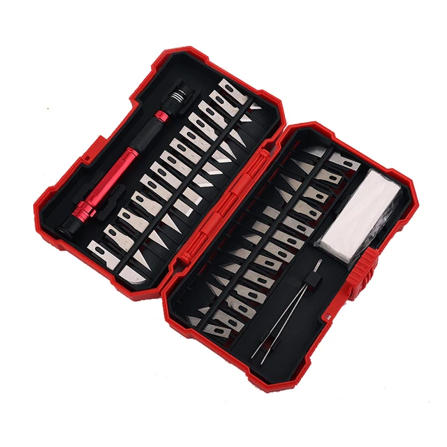 29PCS Carving Knife Set Carbon Steel Artwork Engraving Wood Cutter Kits Model Repair Paper Cuttings Multipurpose Sculpture Knife