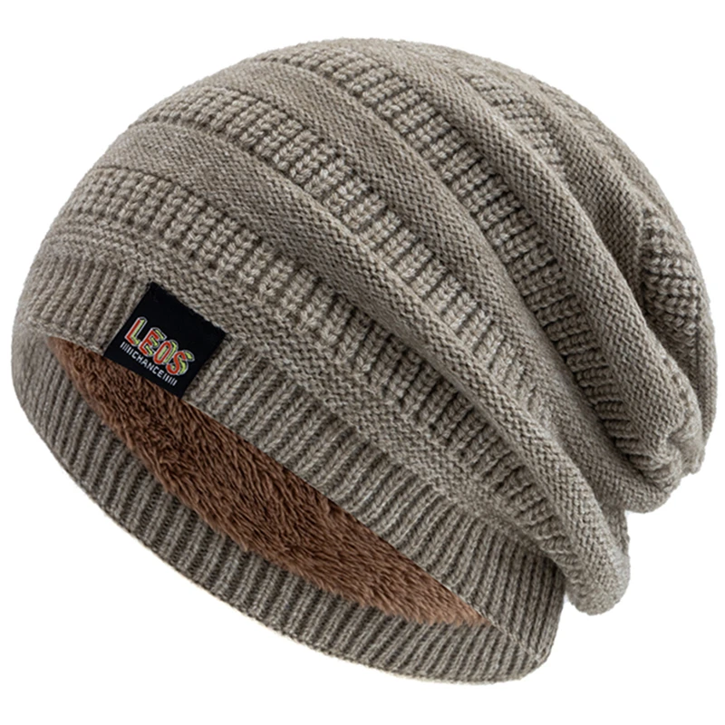 New Style Unisex Letter Label Warm Hat Stylish Plush Fur Lined Soft Beanie Dandy Hat Thick Winter Hats For Women Men Knitted Hat