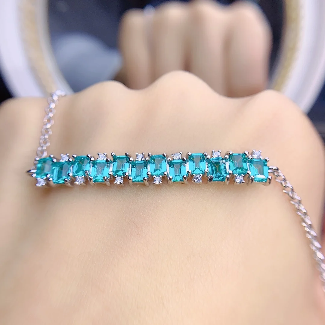 925 Sterling Silver Set All-Natural Topa Stone Bracciale Squisita Moda Donna Gioielli Squisiti Gioielli Da Sposa Di Lusso
