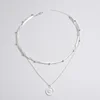 Cristal Zircon coeur étoile breloque couches pendentif collier ensemble pour femmes breloques mode carré strass femme Vintage bijoux
