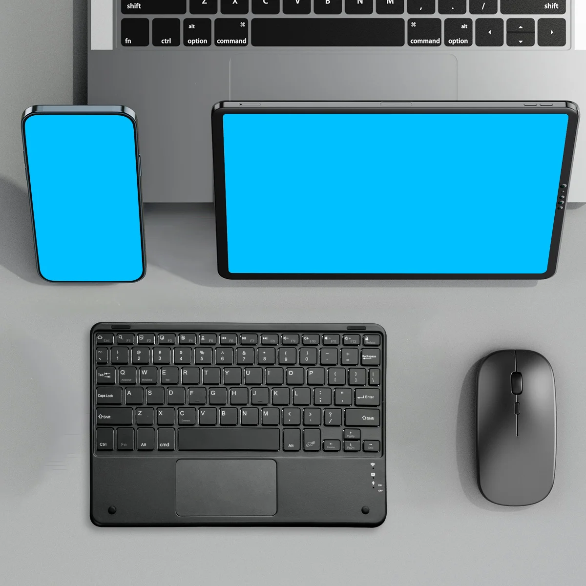 Bluetooth keyboard Wireless keyboard Bluetooth-compatible with touchpad portable rechargeable computer keypad trackpad for PC/Laptop