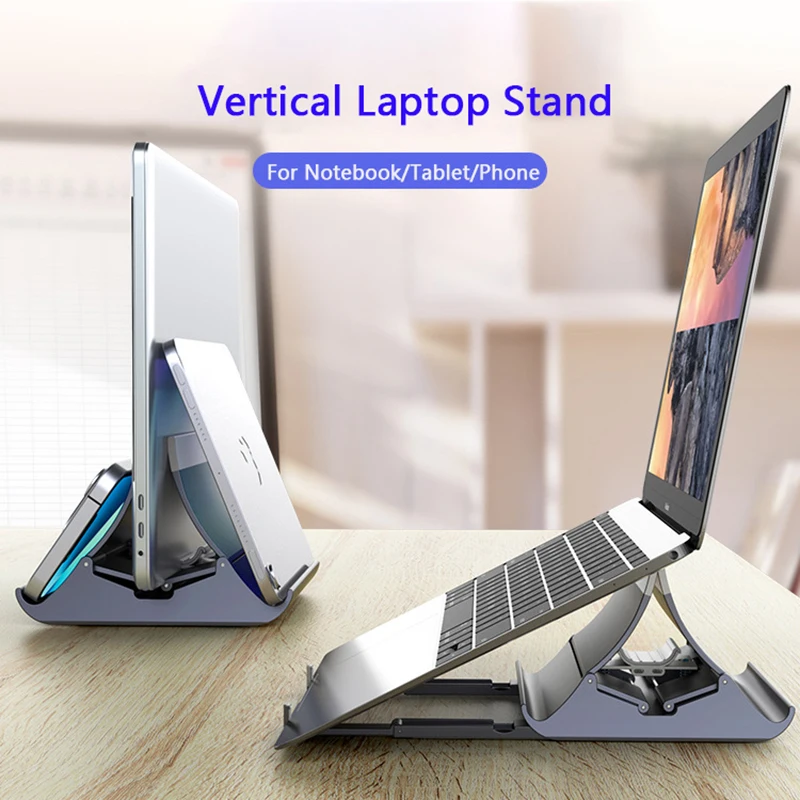 Vertical Laptop Stand Desktop Heat Dissipation Silicone Non-slip Notebook Dock Gravity Holder for MacBook Surface iPad Tablet