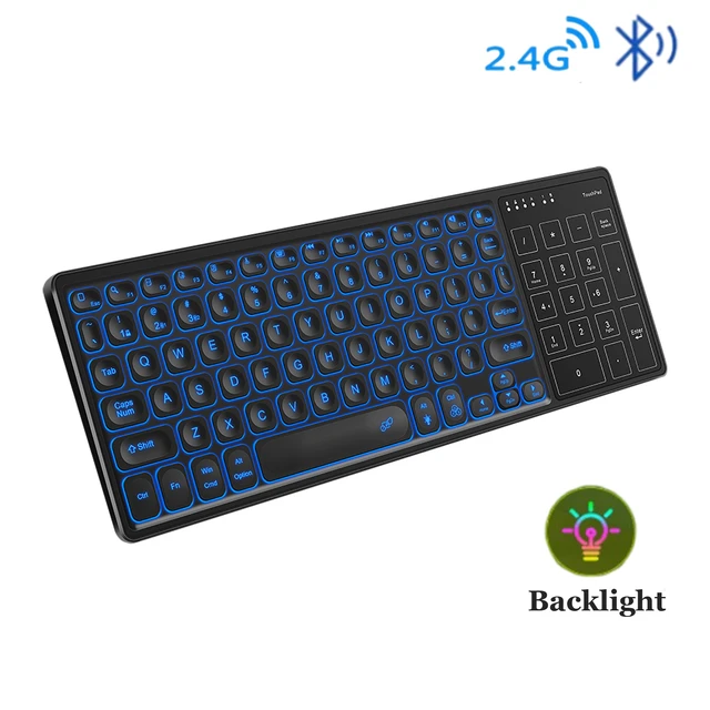 Teclado Bluetooth recargable para Windows y Mac OS, teclado inalámbrico  retroiluminado Delgado multidispositivo Compatible con tableta y portátil -  AliExpress