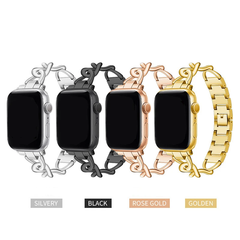 

Chain Metal Bands For Apple Watch Series 7 6 5 4 3 2 1 Durable Replacement iWatch Strap 44mm 40mm Bracelet 41mm 38mm 42mm 45mm