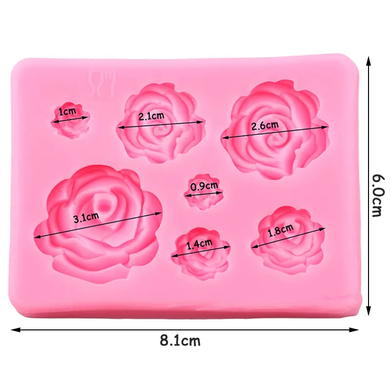 Stampini Silicone 3D Per Fiori - 8 Pezzi, Per Dolci, Cioccolato, Resina, Rosa, Margherita, Cuore - Foto 11