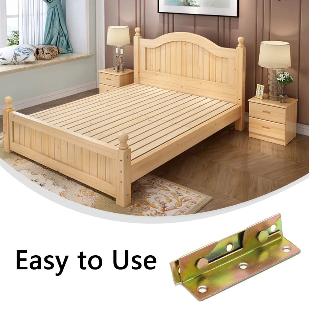Description Picture 5 of item4 Sets Metal Bed Bracket Bed Frame Fixing Connecting Furniture Rail Hook Brackets Hinge Fitting Connector Lock Hardware