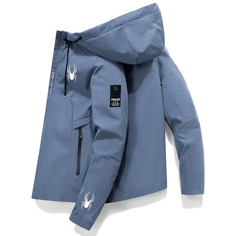 Men's spring and fall clothing Zipper sports windproof waterproof jacket Casual high quality outdoor climbing wear with hood