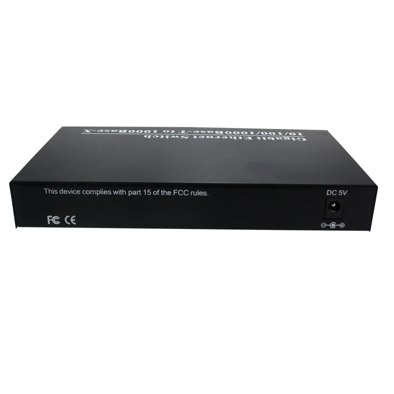 1 SFP 10/100/1000M Gigabit Ethernet Switch Fiber Optical Media Converter Single Mode 4*RJ45 UTP Fiber Transceiver