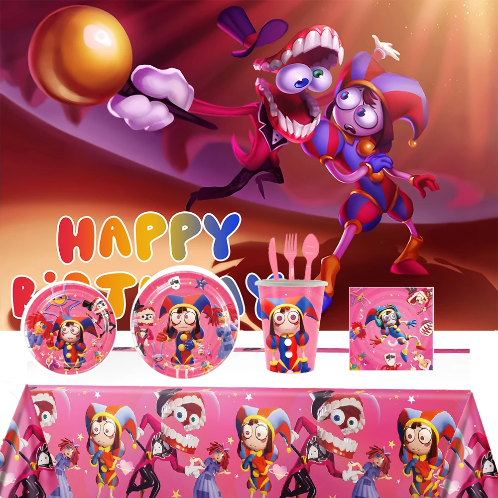 Magical Digital Circus Theme Festa Di Compleanno Decorativo Stoviglie Usa E Getta Sfondo Palloncino Baby Shower Regali Per Ragazzi E Ragazze