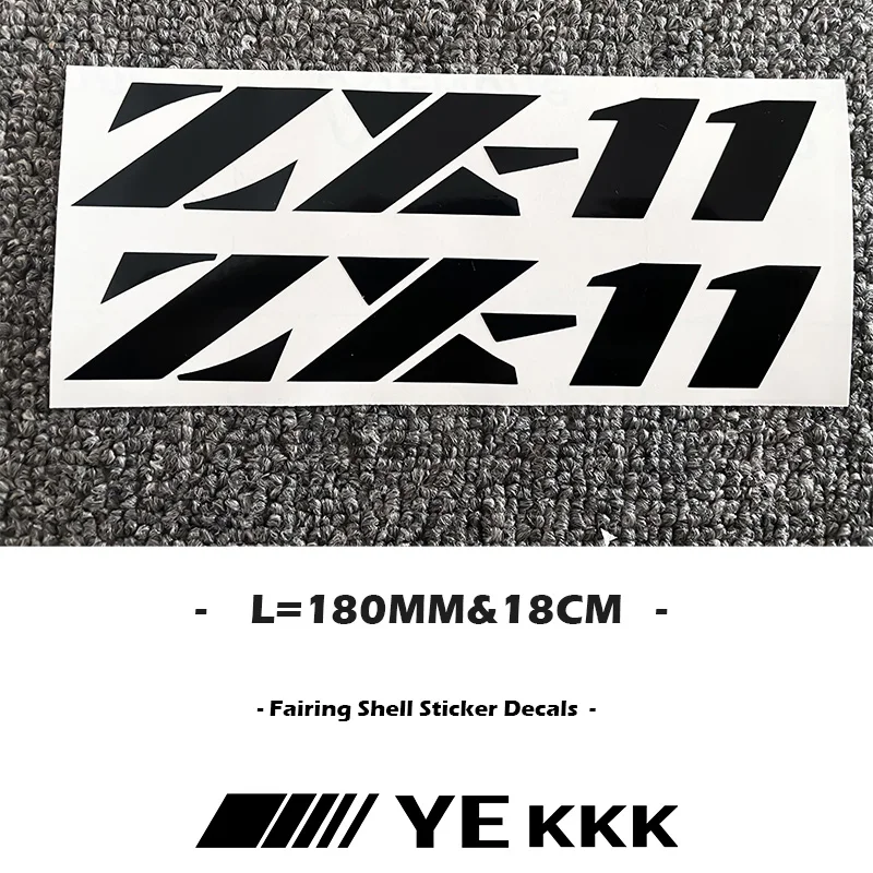 2X 180MM Motorcycle Fairing Shell Hub Head Shell Fuel Tank Sticker Decal White Black For Kawasaki NINJA ZX11 ZX-11
