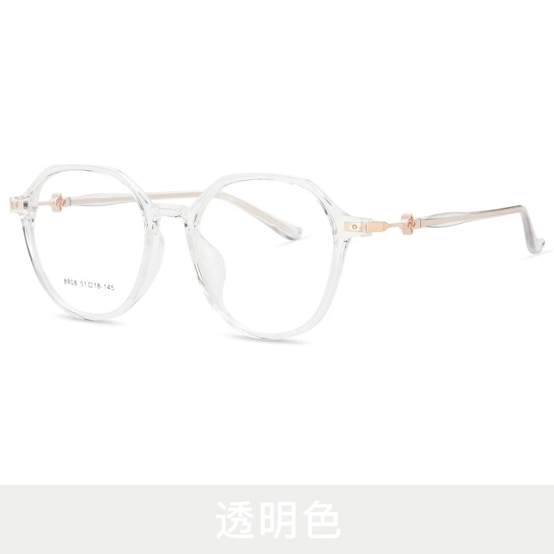 

51mm Ultra clear TR full frame polygonal eyeglass frame for men and women anti blue prescription eyeglass frame 8808