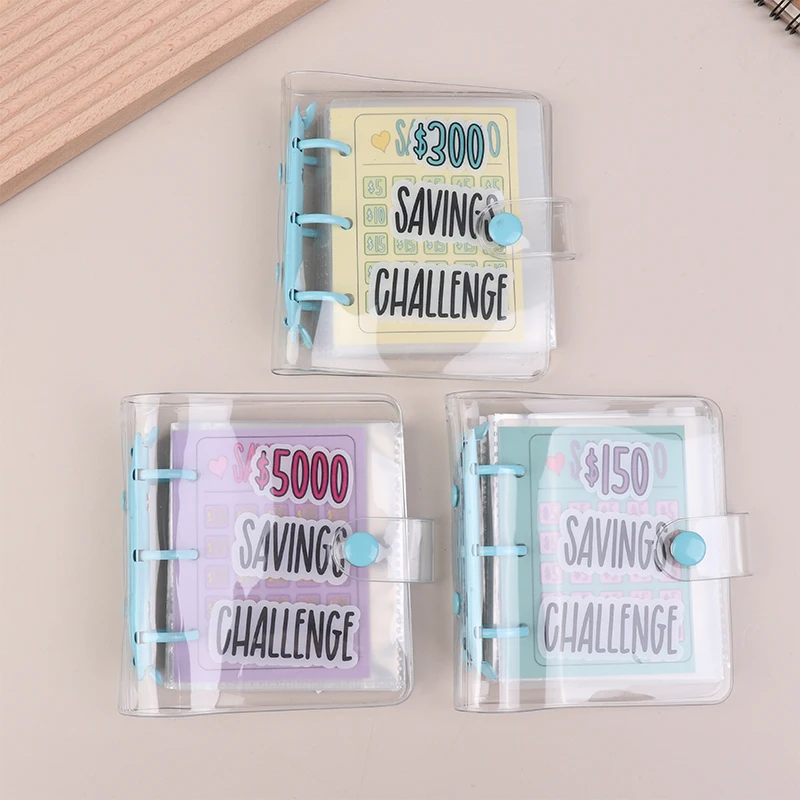 Mini Savings Challenge Binder 150-5000USD Savings Challenges Book Cash Budget Storage Notebook Envelope Savings Challenge 5