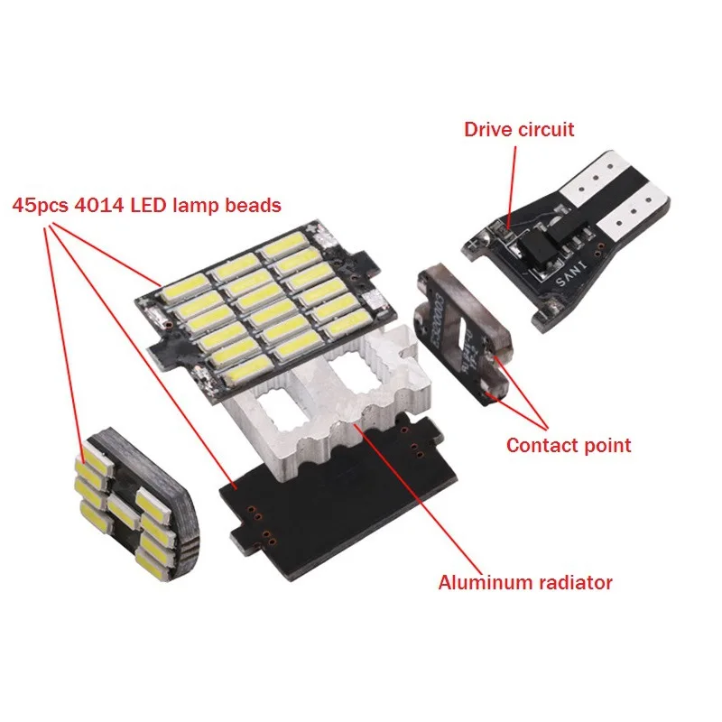 Car Signal Lamp 1Pc Signal Lamp T15 Led Super Bright W16W Led Bulbs For Reverse Lamp Backup Parking Light 12V White Yellow Car Lights
