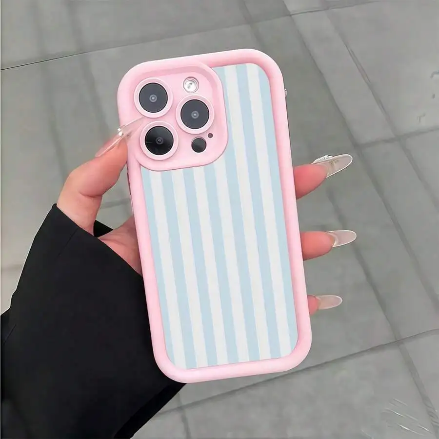 Blue Stripe Pattern Soft Silicone Phone Case