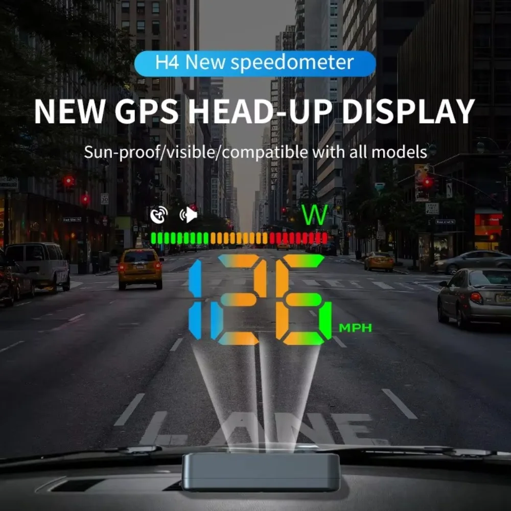 2025 Il più recente tachimetro H4 Auto GPS HUD HUD universale Head-Up-Display Gauge Elettronica per auto - immagine 3
