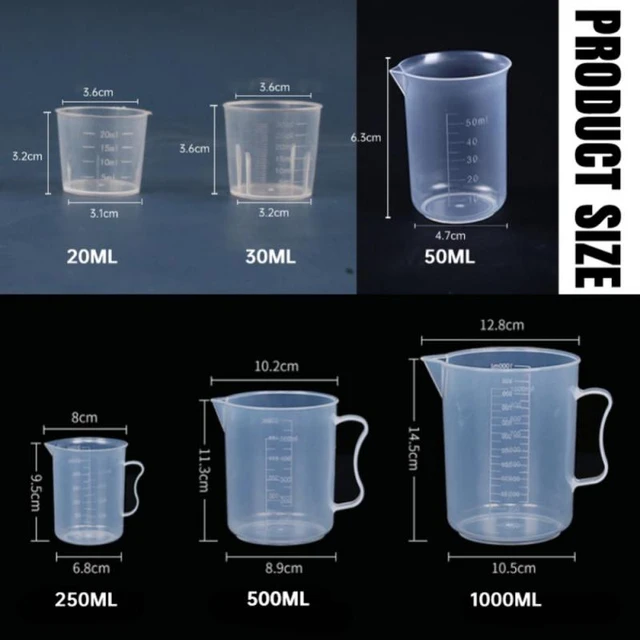 100ml Plastic Measuring Cup Transparent Scale Beaker Measuring Cups for  Resin Water Kitchen Liquid Jugs Container - AliExpress