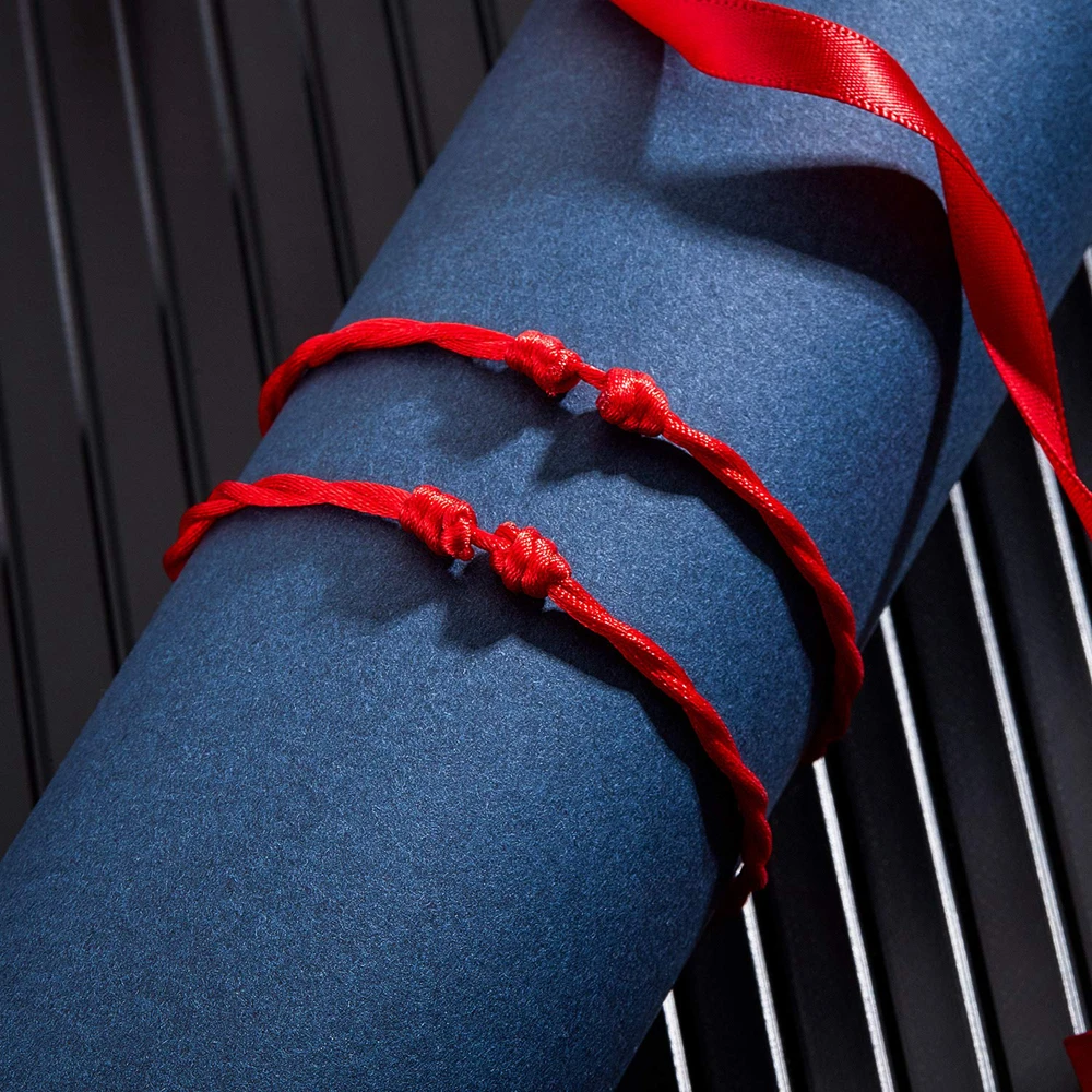 Braccialetto Rosso Portafortuna 4 Braccialetti Rossi Della Fortuna A 7 Nodi - Protezione Malocchio, Regolabili, In Nylon Braccialetto Nylon Rosso