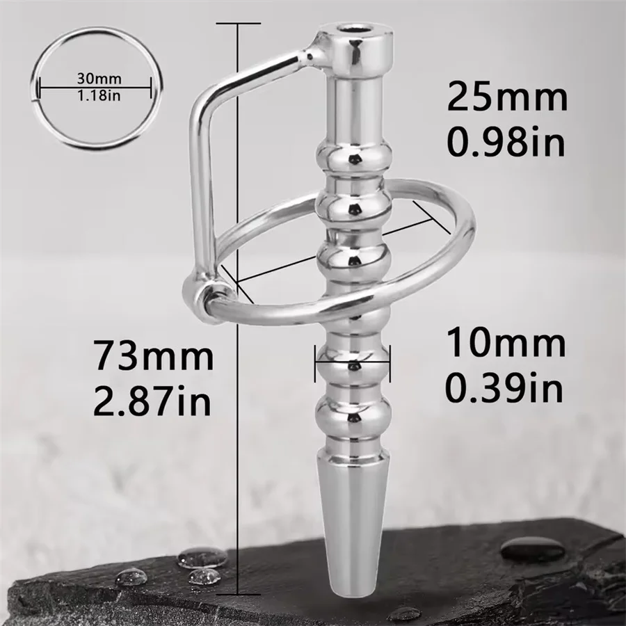 Stainless Steel Penis Plug Cock Ring Hollow Urethral Catheter Dilator Sound Horse Eye Stick Urethral Plug Sex Toy Men
