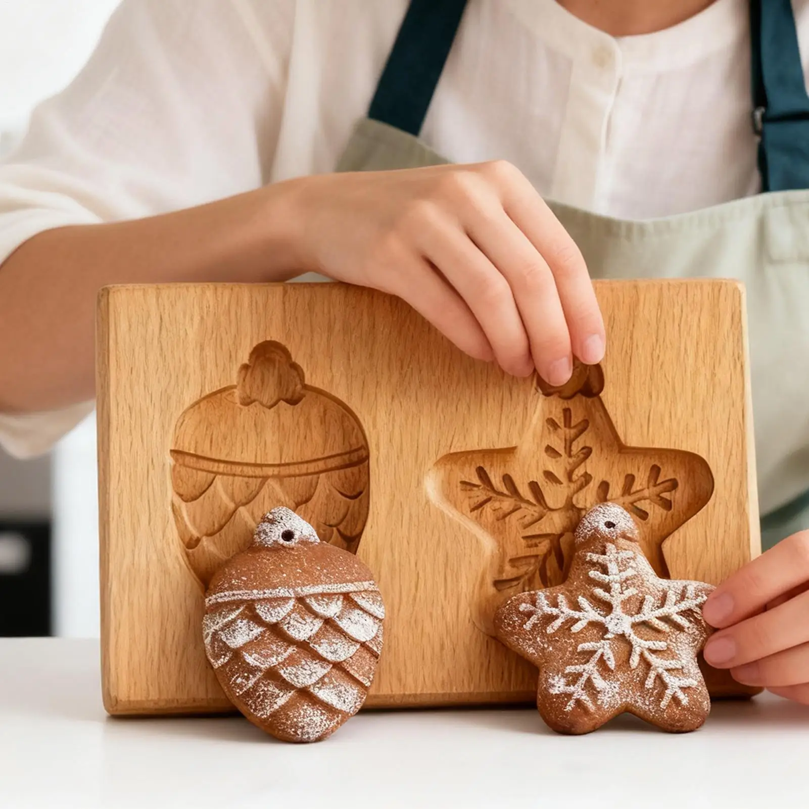 Wood Cookie Mold Realistic Wood 3D Stamps Wooden Embossing Mold Simulated mold pine nut crafts food decorations for Baking