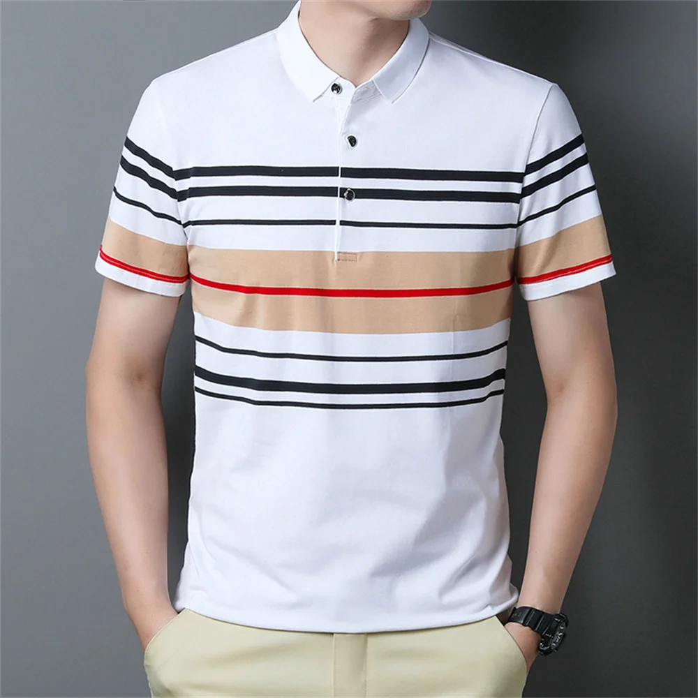 Summer Men's Polo Shirts With Short Sleeve Business Stripes Print Casual Tops Fashion Sport Wear Oversized T Shirts Man Clothes 11 Sa29d845e18004ee19549b913c978c1e7c