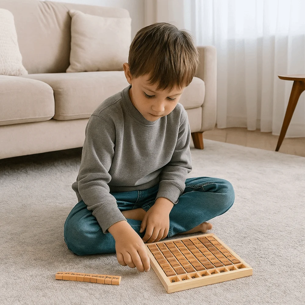 Counting Blocks Multiplication Table Board Wooden Brain-boosting Math Education Colorful Interactive Puzzle Learning Learning