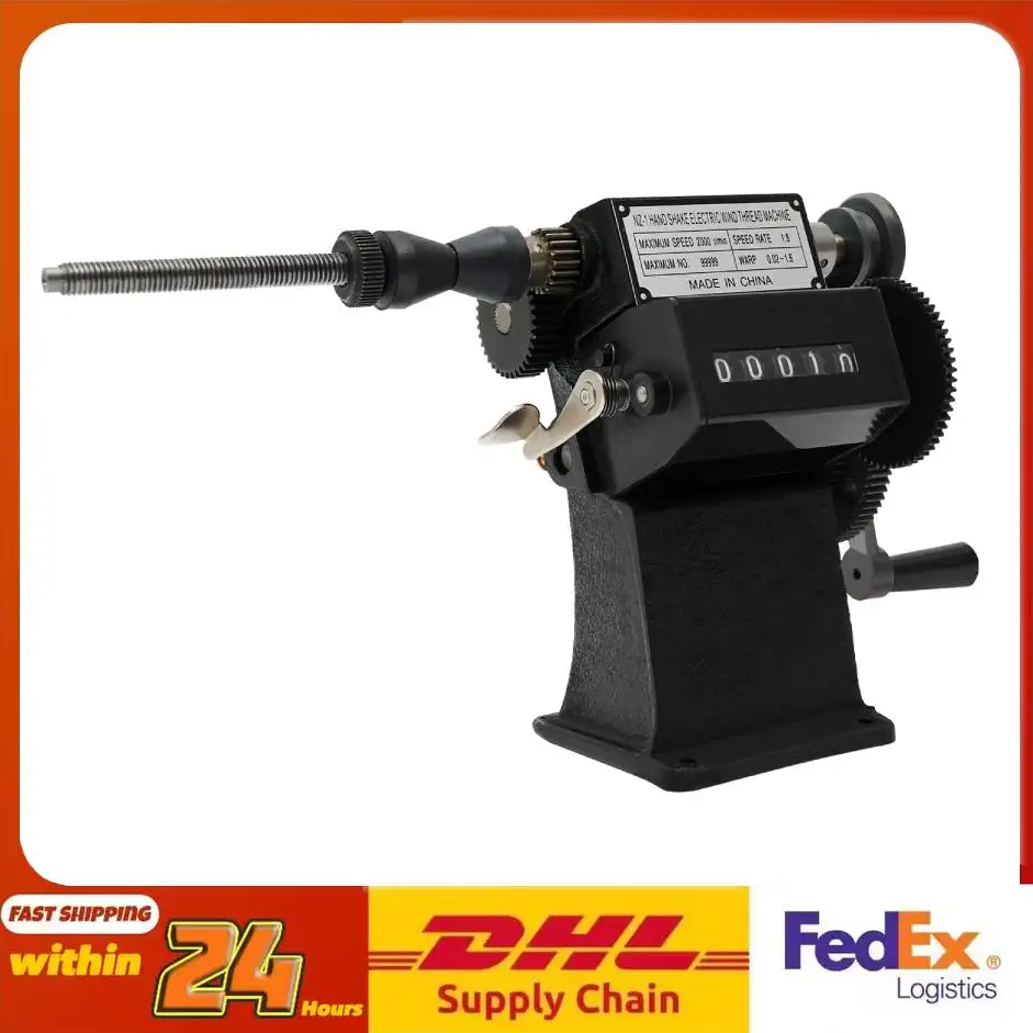 0.02-2.6mm Wire Counting & Winding Machine Manual Coil Winder Coil Winder Tool Counter Hand Crank Electric Coil Counter Winder