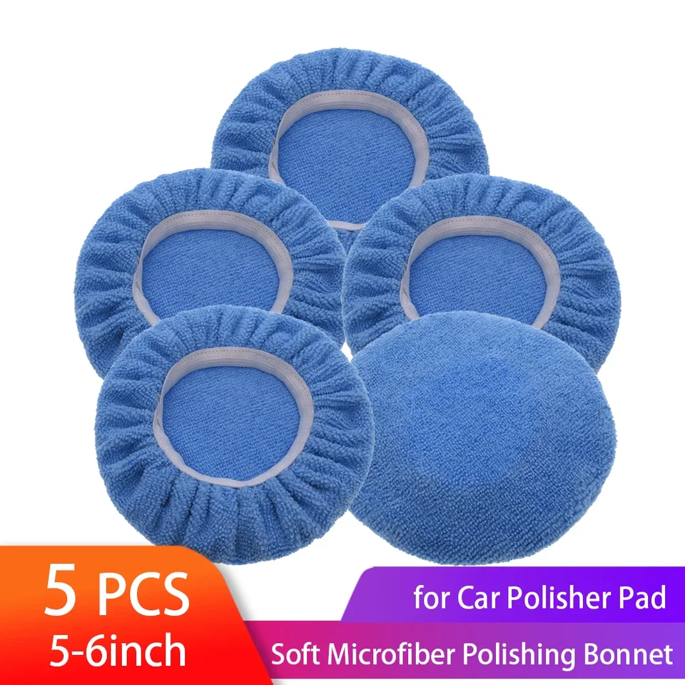 Set 8 Cuscinetti Lucidanti Per Auto In Microfibra - Pad Per Lucidatrice Da 12,7-15,2 Cm - 6