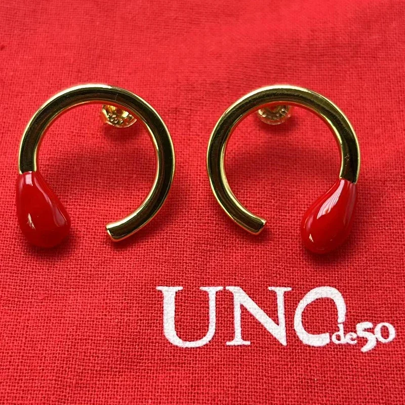 

2023 unode 50 горячая Распродажа Европейская и американская мода креативные геометрические женские Серьги Романтические ювелирные изделия Подарочная сумка с