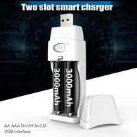 2 Slots USB Battery Charger For AA / AAA Batteries 1.2V Universal Rechargeable Ni-MH Ni-CD Battery Charge Adapter Charging Tools 1