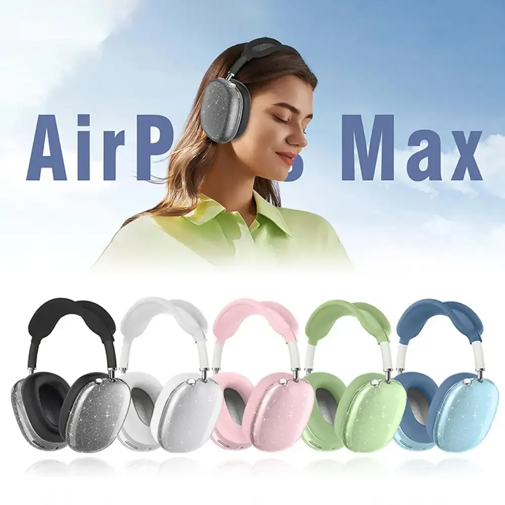 2024 Glitter Aesthetic Transparent Anti-Fall Dust-Proof Headphone Cover