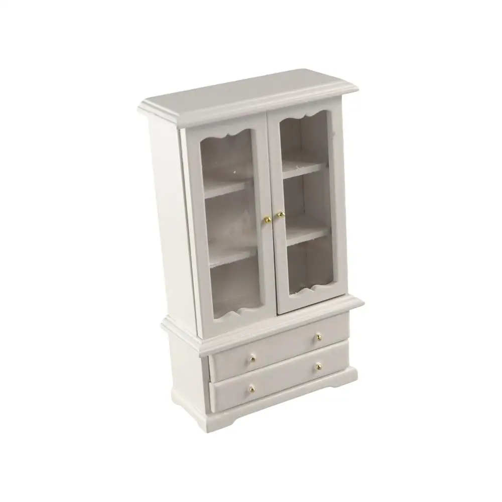 1:12 Miniature Furniture Model DIY Wooden Pretend Play Three Layer Double Door House Accessories Toddlers