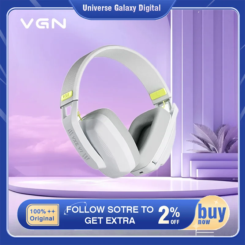 

VGN Wireless Bluetooth Headset VXE Sirene V1 2 Mode FPS Gaming Earphone Baixa Latência 200g Peso Leve PC Gamer Gift 5.3, 2.4G