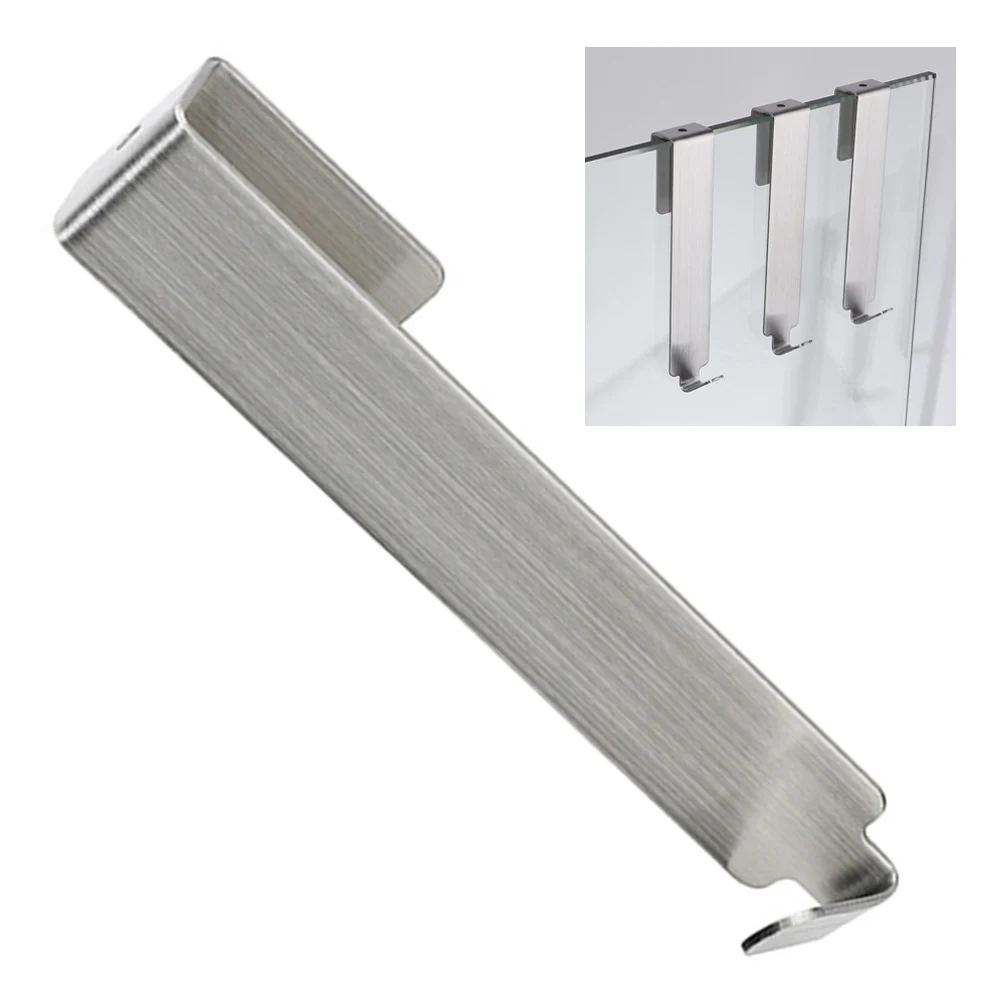 Bathroom Shower Door Back Hook Stainless Steel Hooks Glass Door Shower Towel Rack  Bathroom Bathrobe Hanger Holder Hooks 6
