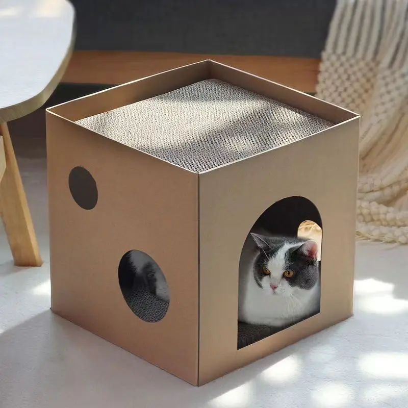 Cat Scratch Board Cardboard Box House Square Nest Special Price