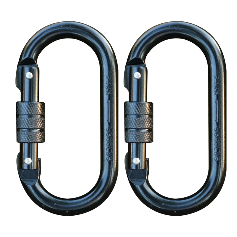 

Locking Climbing Carabiners Clip Heavy Duty 25KN Industrial Lock Carabiners Clips For Rigging Ropes Hammocks Camping