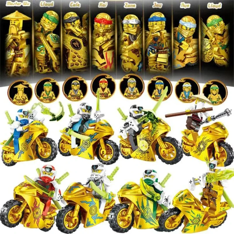 

Ninja Motorcycles Model Kai Jay Lloyd Skull Snake Garmadon Ghost Building Blocks Bricks With Figures Kids Toys for Children Gift
