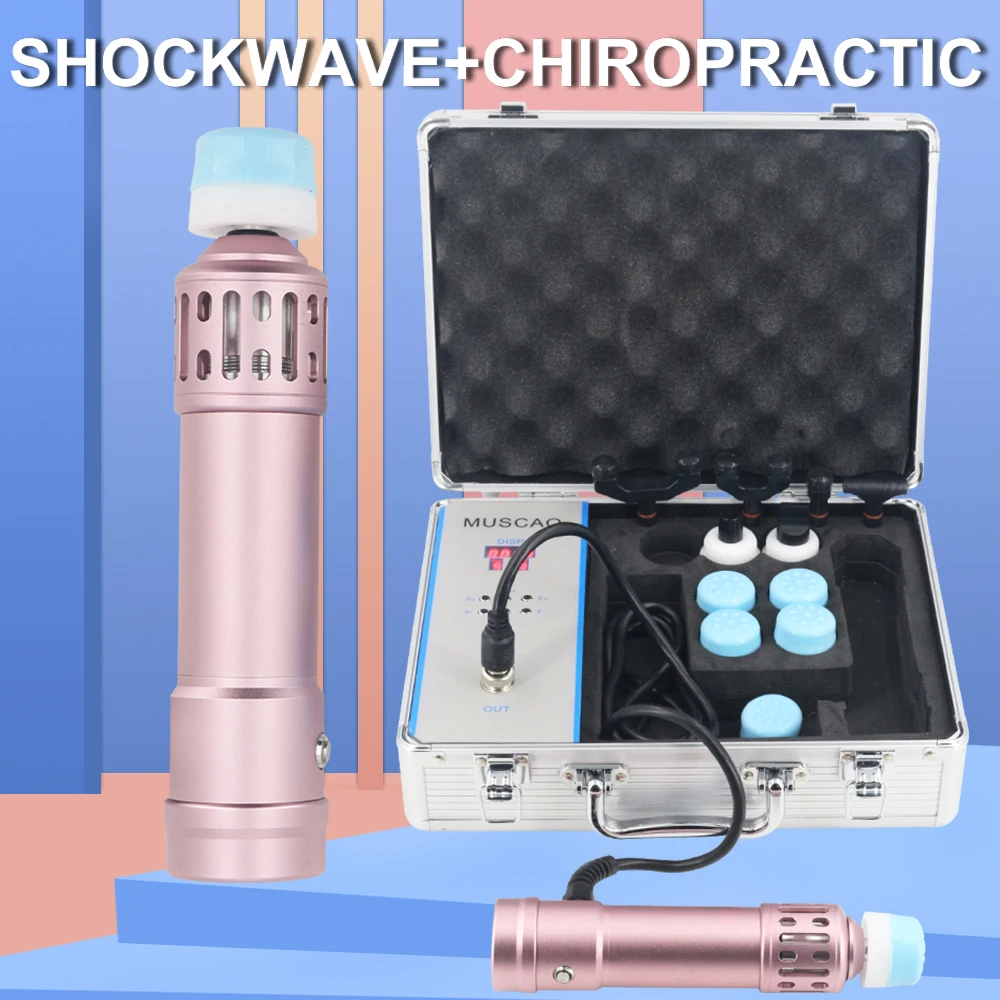 

New Shock Wave Chiropractic Gun 2 in 1 ED Massager Shockwave Therapy Machine Improve Tendonitis Relief Pain Massage Tools